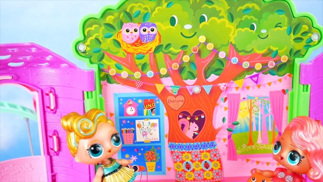 Custom LOL Surprise Doll Visits Barbie Chelsea and Baby Pets