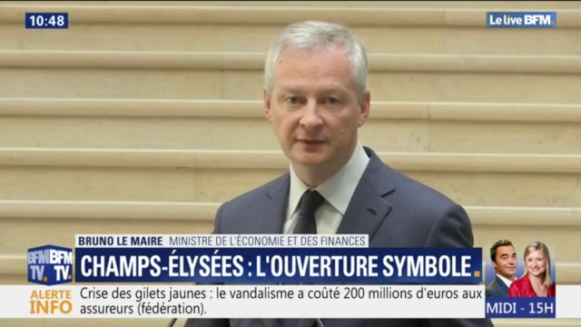Une semaine après les violences, les Champs-Élysées sont à nouveau debout affirme Bruno Le Maire