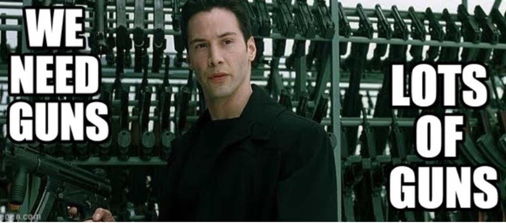 Matrix : we need guns, lots of guns - Keanu Reeves 1999 - Vidéo Dailymotion