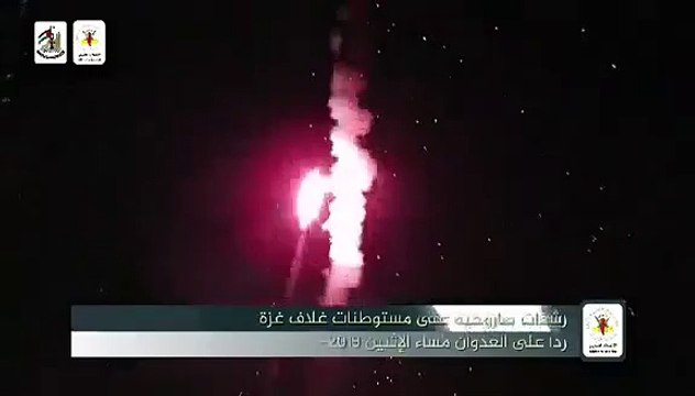 حركة الجهاد فى فلسطين تبث فيديو لرشقات صاروخية على غلاف غزة
