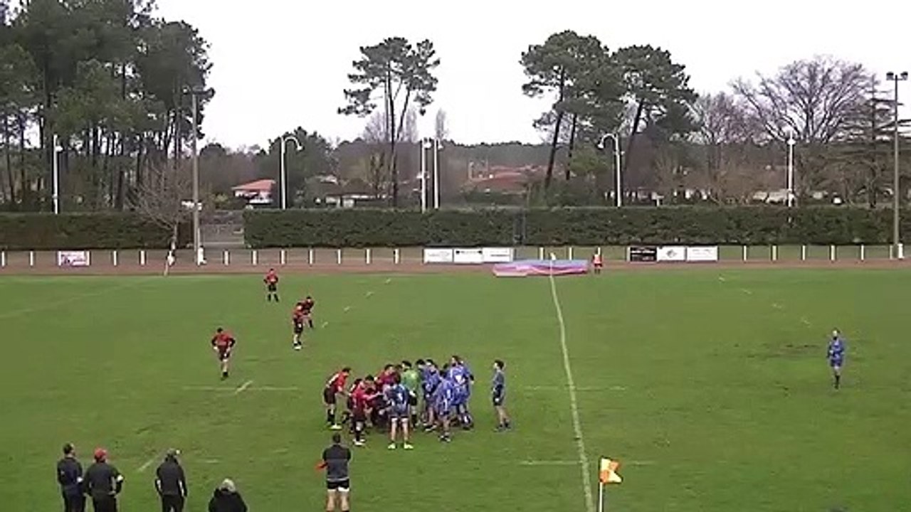 L'essai de la gagne du Biscarosse Olympique contre Cadaujac