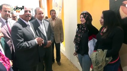 محافظ السويس يتفقد جدارية ستاد المحافظة استعدادا لأمم أفريقيا