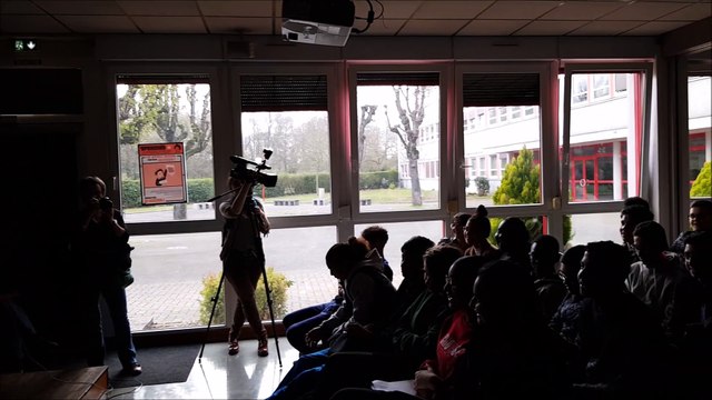 Lilian Thuram au lycée Marie Curie, à Strasbourg