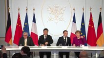 Macron-Cinping-Merkel-Junker ortak basın toplantısı - PARİS