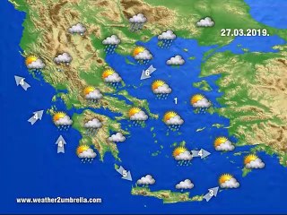 Η πρόγνωση του καιρού για την Τετάρτη  27-3-2019