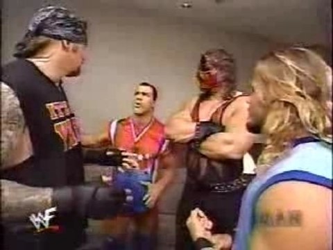 undertaker, kurt angle, chris jericho, and kane backstage