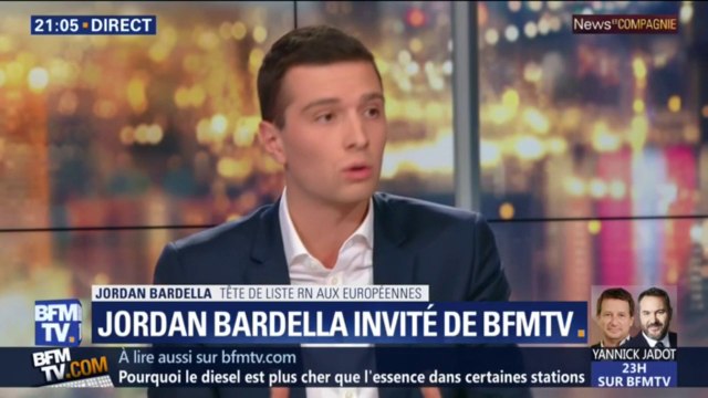 Jordan Bardella, tête de liste RN aux européennes, estime que Nathalie Loiseau représente ce qui ne fonctionne pas dans l'Union européenne