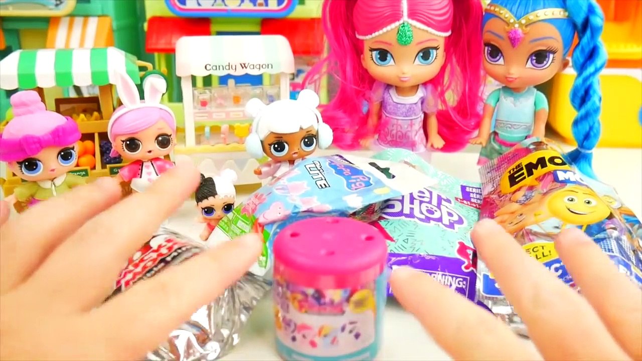 Shimmer and Shine Fruit Cart with LOL Surprise Dolls + Lil Sisters