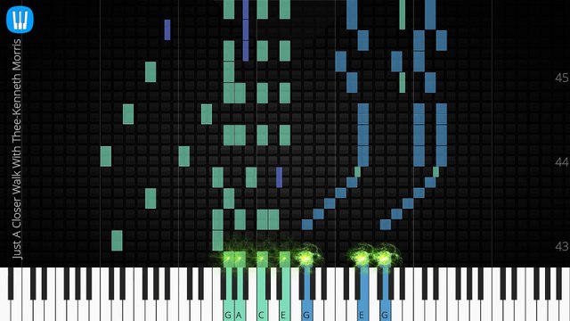 [Piano Solo]Just A Closer Walk With Thee, Kenneth Morris-Synthesia Piano Tutorial