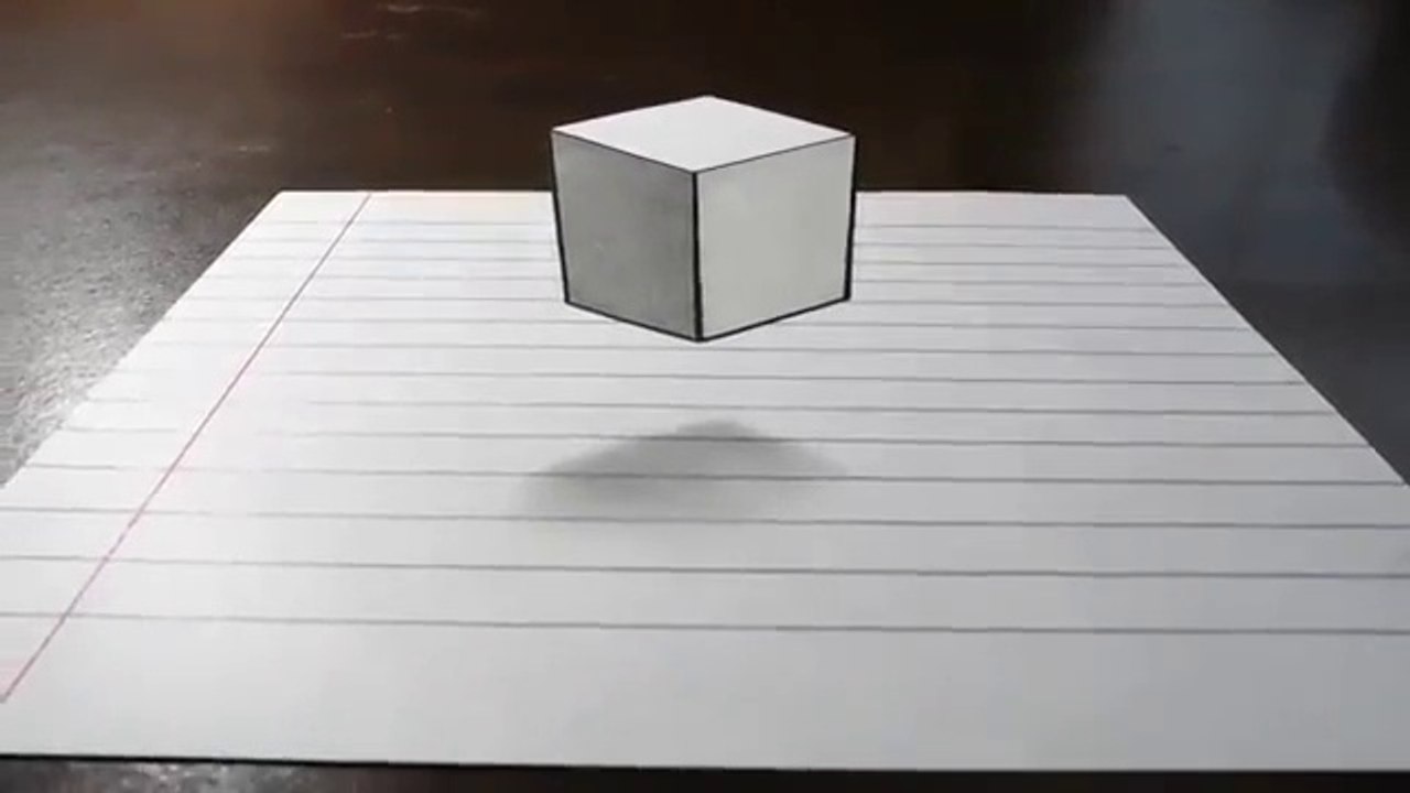 Floating Cube - 3D Trick Art on Paper
