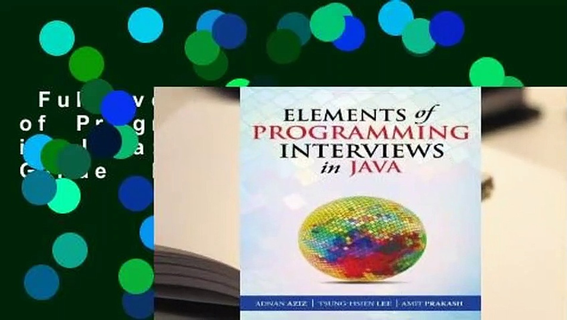 Full version  Elements of Programming Interviews in Java: The Insiders' Guide  Review