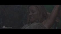 Amazing film scene from Anacondas (2004) when KaDee Strickland attacked on anaconda and killed them by cut the neck.