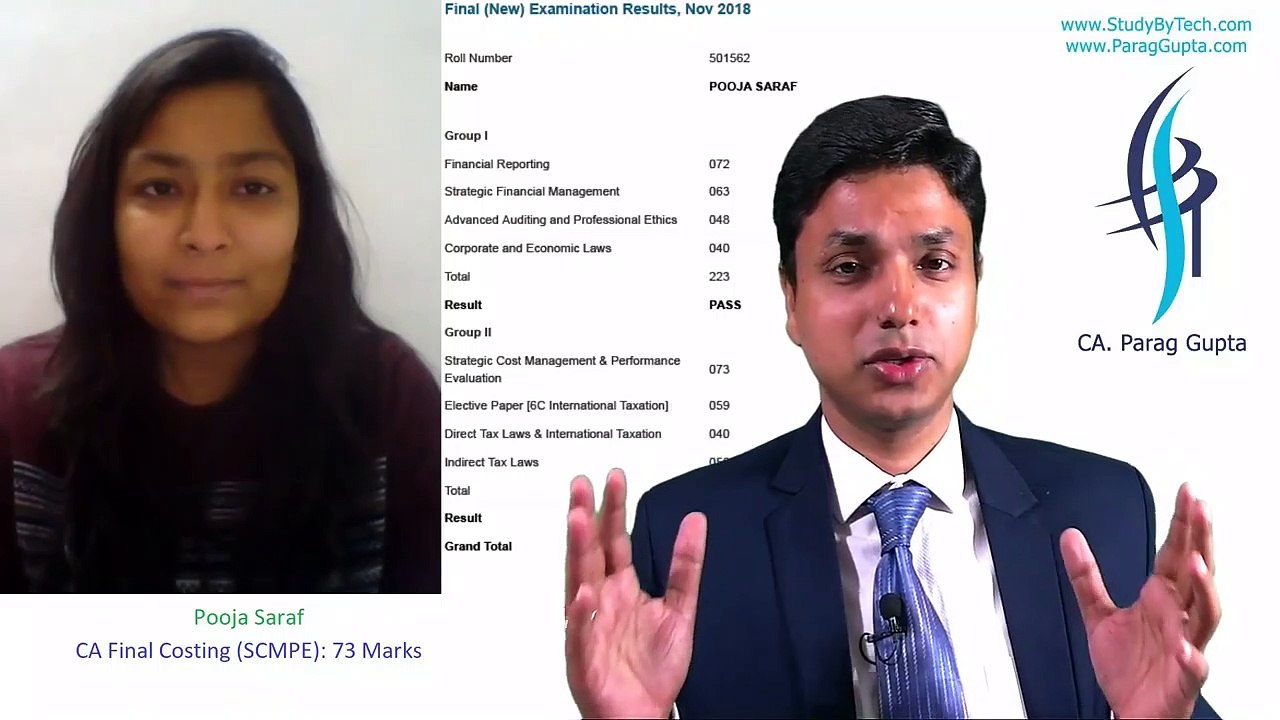 How to become a top scorer in CA Final Costing New Course Interview of Pooja Saraf.mp4