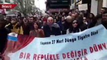 Dünya Tiyatro Günü yürüyüşü gerçekleşti