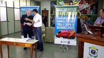 Prefeito anuncia reforma do Ginásio da Neva e entrega de ambulâncias aos Bombeiros