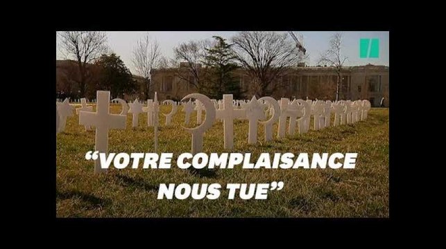 Un faux cimetière devant le congrès américain contre les armes à feu