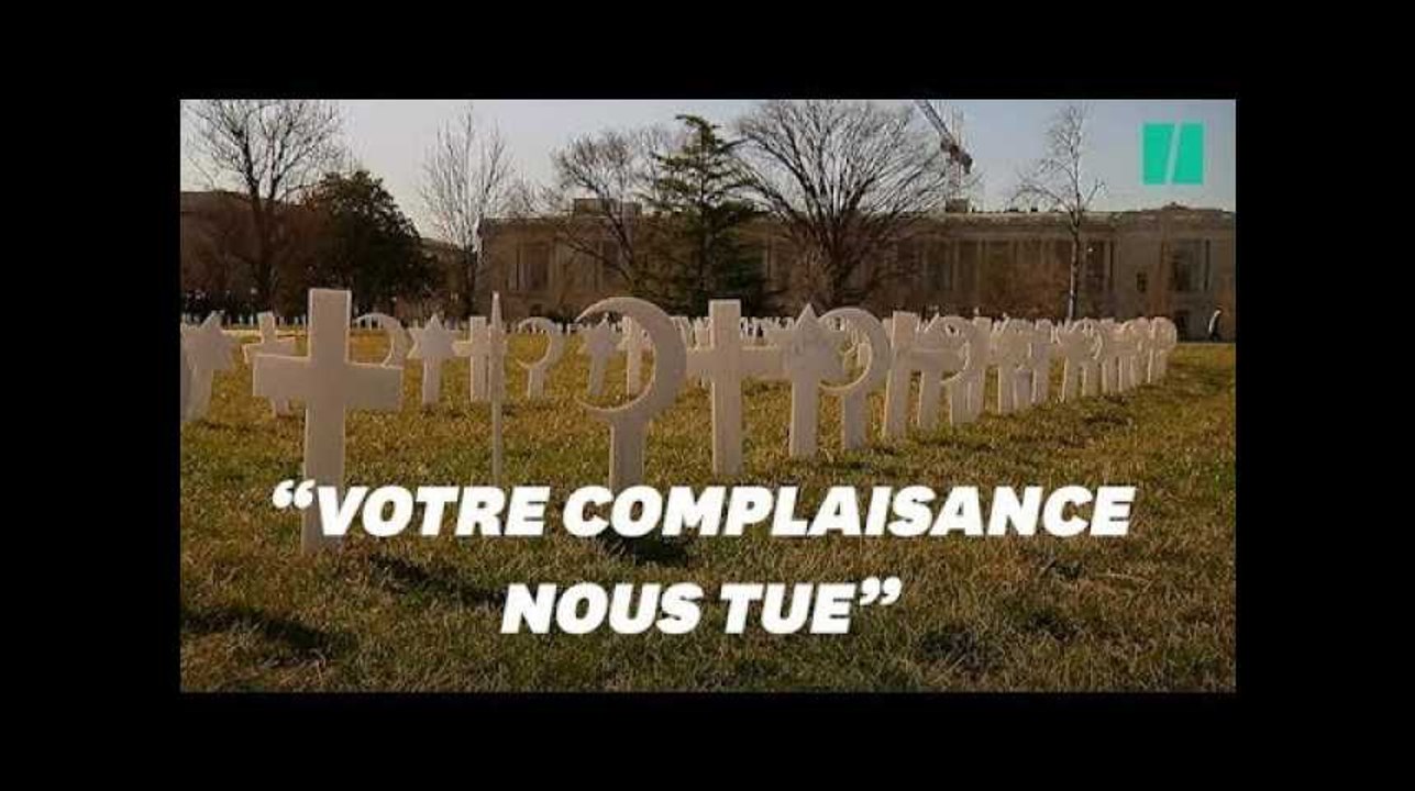 Un faux cimetière devant le congrès américain contre les armes à feu