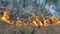 Orman yangınında soğutma çalışmaları sürüyor