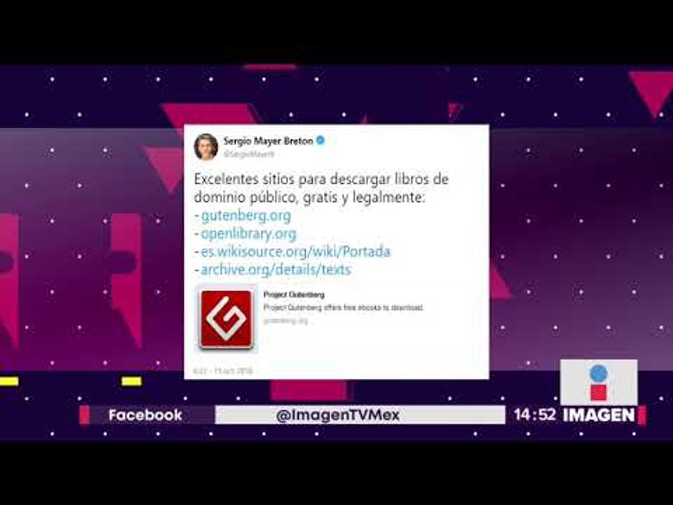 Sergio Mayer promueve lectura en sitio de libros piratas e ilegales| Noticias con Yuriria