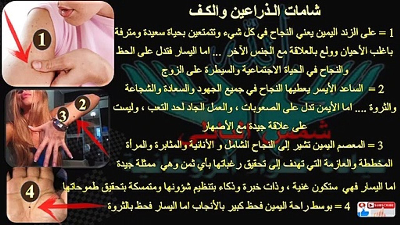 Luckiest Moles  شامات الحظ السعيد بالزواج والمال والأنجاب اين تقع بالجسم؟ ج2