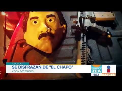 Los detienen por llevar máscaras de El Chapo Guzmán y llevar armas | Noticias con Zea