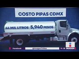 Pipas de agua en Ciudad de México, desde 1000 hasta 6000 pesos | Noticias con Yuriria Sierra