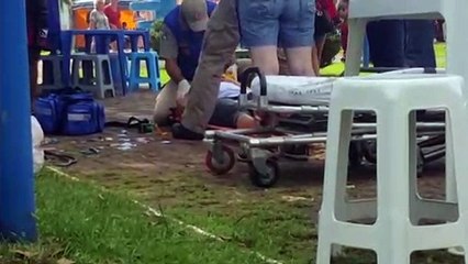 Mulher fica ferida em acidente de trabalho na Praça do Maria Luiza