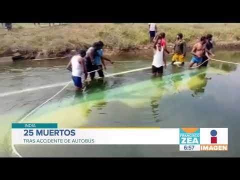 25 personas mueren en autobús que cayó a canal de agua | Noticias con Zea