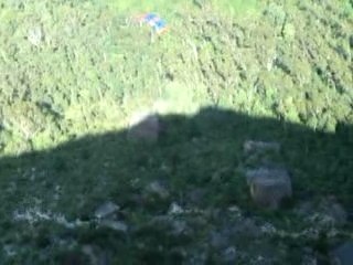 Rex's base jump in blue mountains