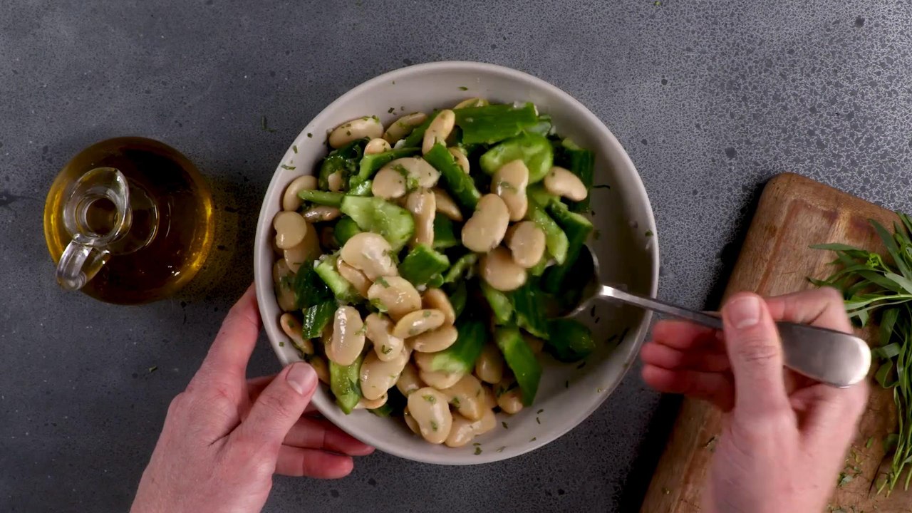 Smashed Cucumber Salad with Tarragon