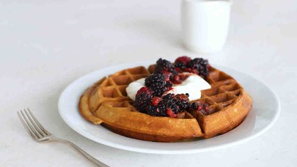 Whole-Wheat Waffles with Yogurt and Berries