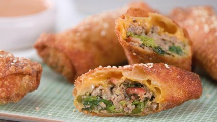 Cheeseburger Egg Rolls with Special Sauce