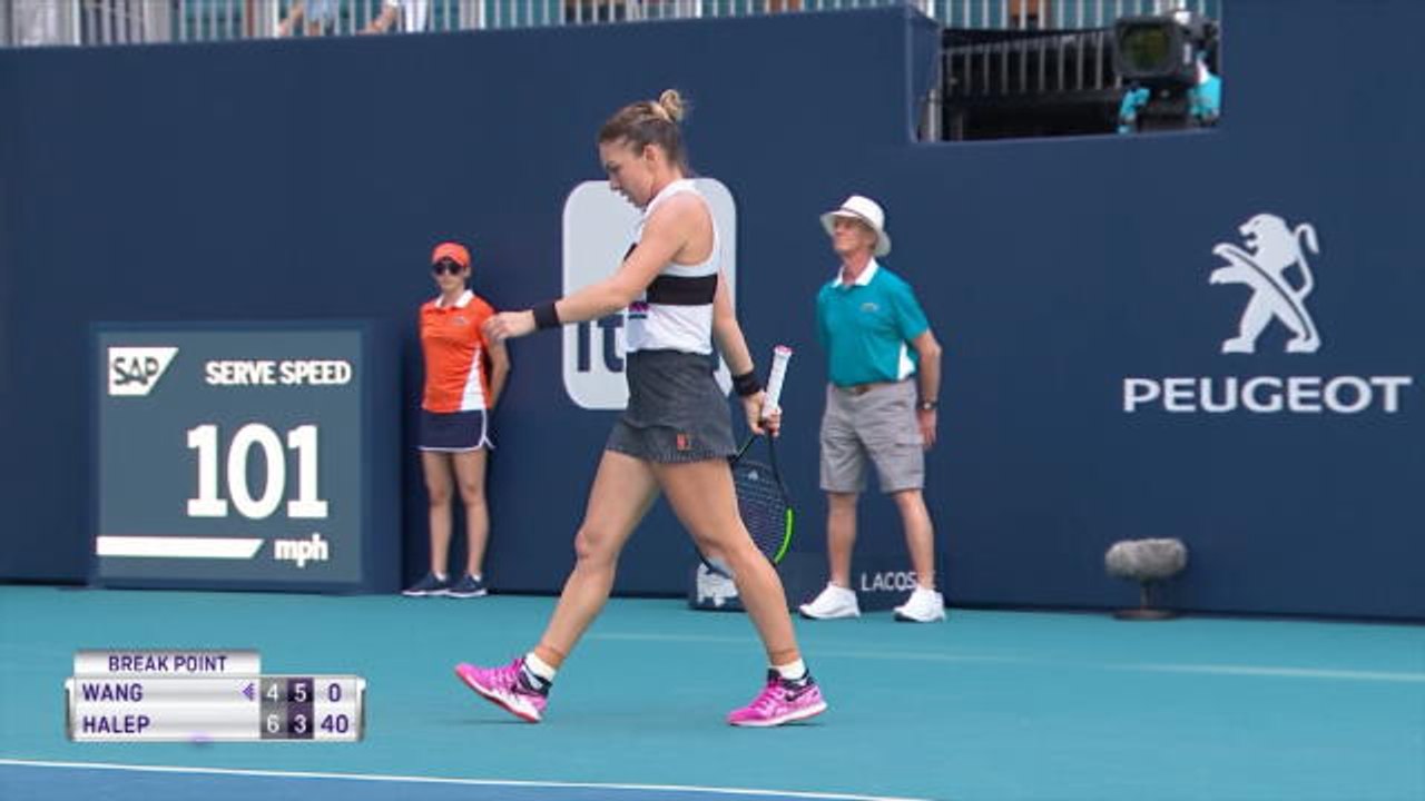 Halep bt Wang (6-4 7-5)