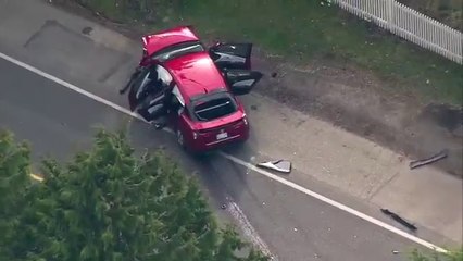 Aerials of shooting scene in North Seattle