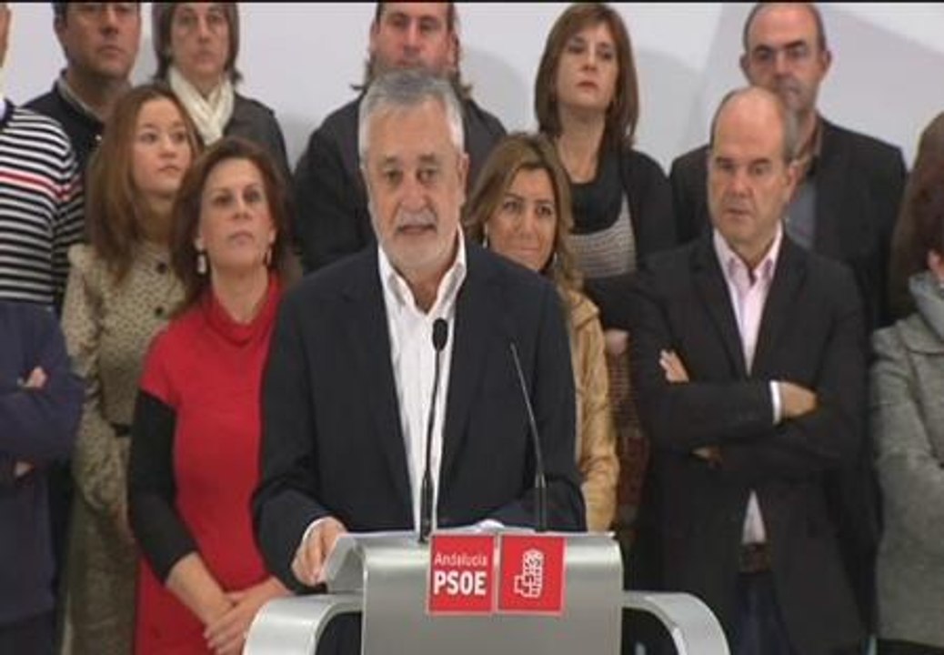 Griñán: "Ha sido una derrota sin paliativos que hay que convertir en una oportunidad"