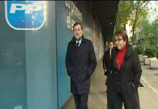 Primeras imágenes de Rajoy tras el triunfo electoral