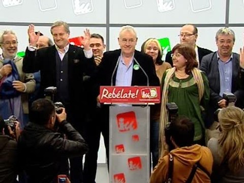 Cayo Lara en la sede de IU