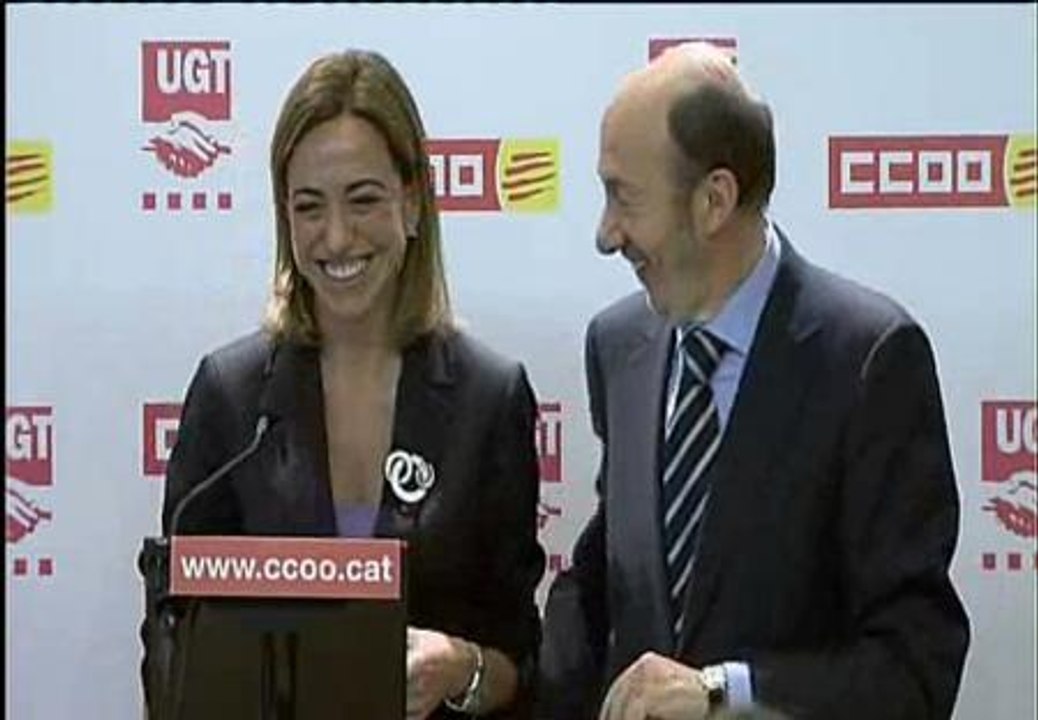 Rubalcaba y Chacón juntos por primera vez durante la campaña electoral