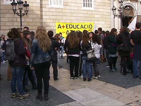 Concentración de estudiantes en Barcelona