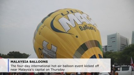 Hot air balloonists take to skies of Malaysian city during annual fiesta
