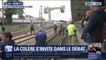 Des salariés du papetier Arjowiggins manifestent sur les voies de la gare d'Angers, par crainte d'une liquidation judiciaire de leur entreprise