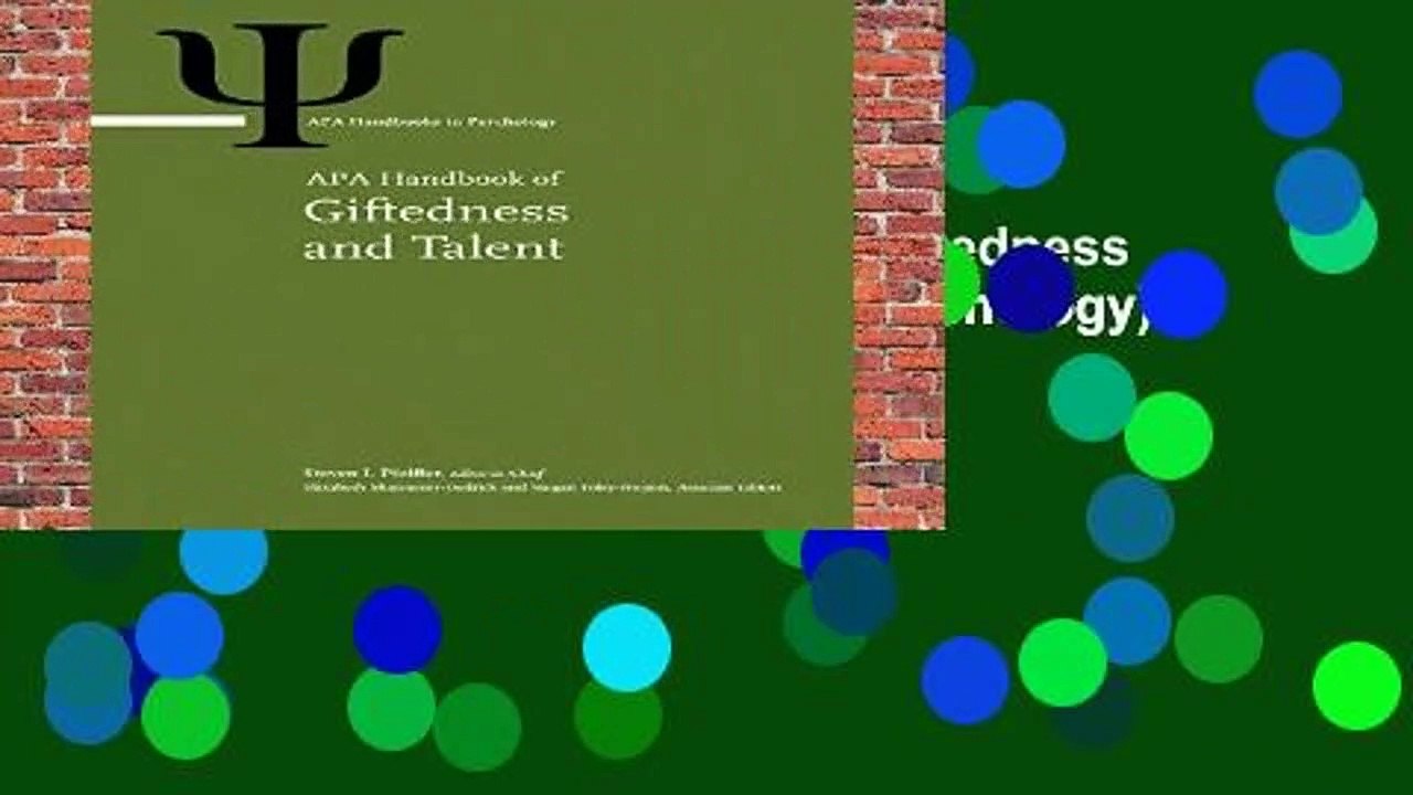 Full version  APA Handbook of Giftedness and Talent (APA Handbooks in Psychology)  Best Sellers