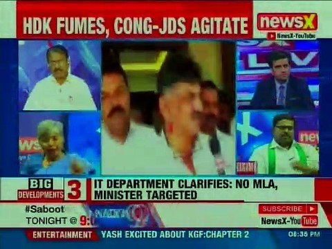 Karnataka Protest against IT Raids: HDK Kumaraswamy led protest against IT, JDS & Congress supports