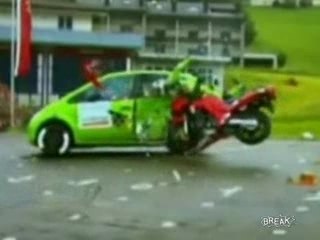 crash test moto contre voiture