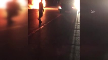 Kırıkkale'de Seyir Halindeki Araçta Yangın