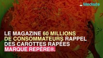 Des carottes râpées rappelées à cause de la présence de morceaux de plastique