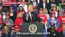 Trump Tells Rally Crowd Adam Schiff Has 'Smallest, Thinnest Neck I've Ever Seen'