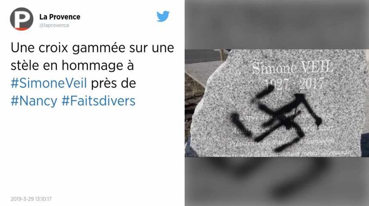 Simone Veil. Une croix gammée taguée sur une stèle en son hommage, près de Nancy
