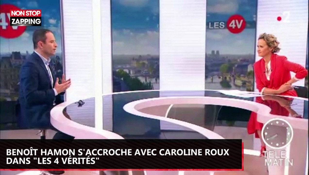 Benoît Hamon s'accroche avec Caroline Roux dans...