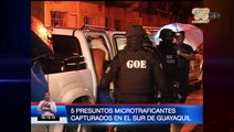 Cinco presuntos microtraficantes capturados en Guayaquil